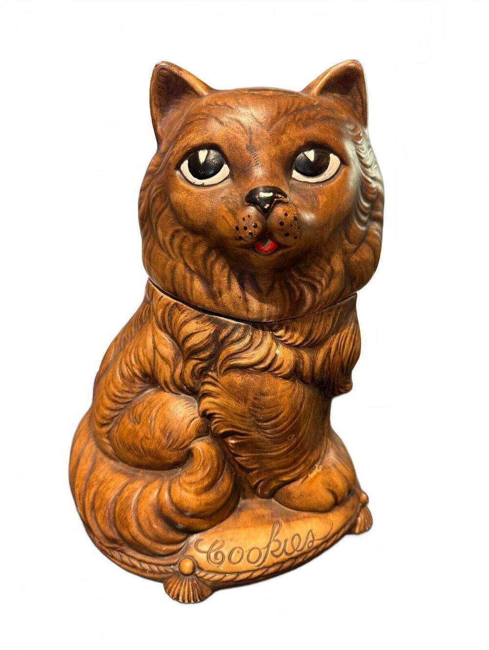 Vintage 1968 Treasure Craft Compton California Cat Cookie Jar